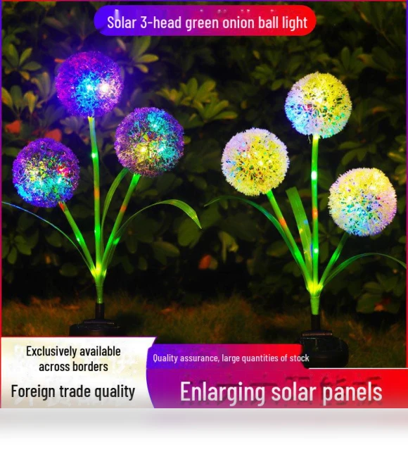 Solar-powered garden light with three heads — Outdoor Post Lighting, AI Supermarket