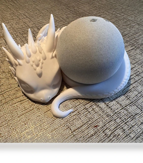3D-printed holder for smart speaker and elegant desktop decoration — Stands, Ren Peishi