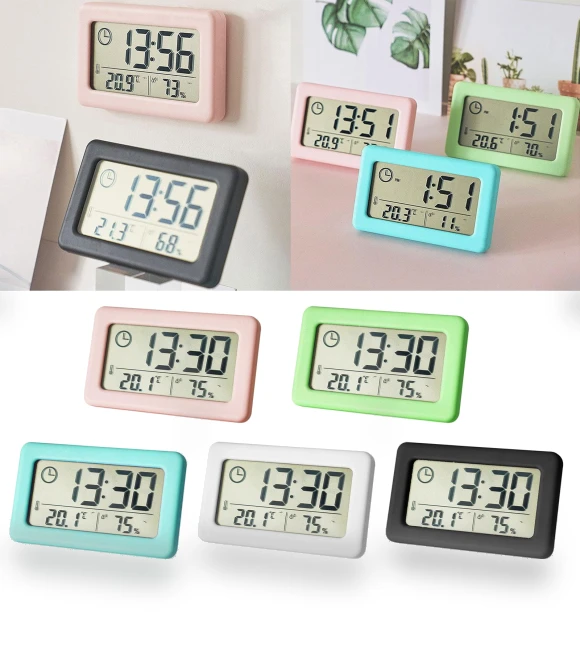 Electronic Clock with Large LCD Display and Temperature Humidity Meter — Home Climate Control, Cyprinoid