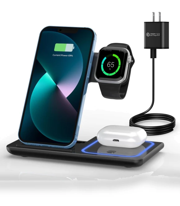 Folding Wireless Charger and Phone Holder — Power Hubs, Smarter than future