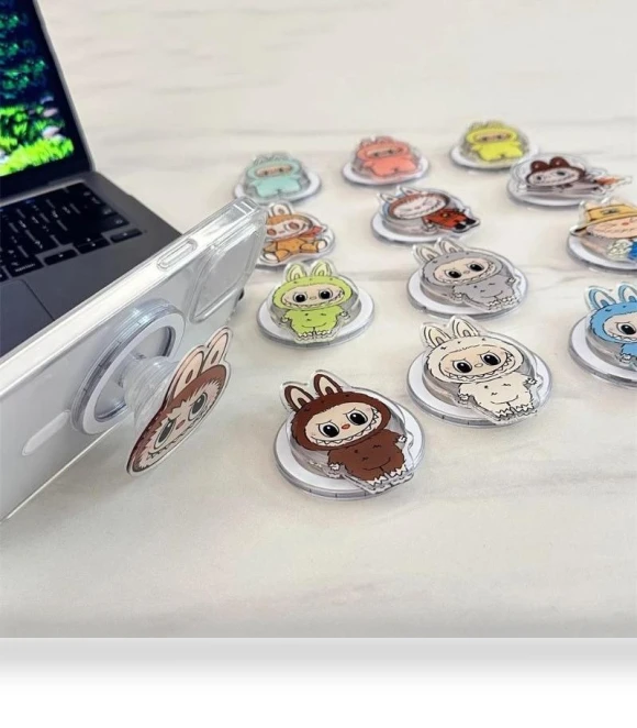Labubu Phone Grip — Phone Accessories, Rainbow Rain