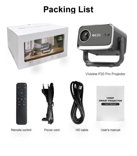 P20 Smart Android 13 Native Full HD 1080P Projector — Home Theater Projectors, Vivicine