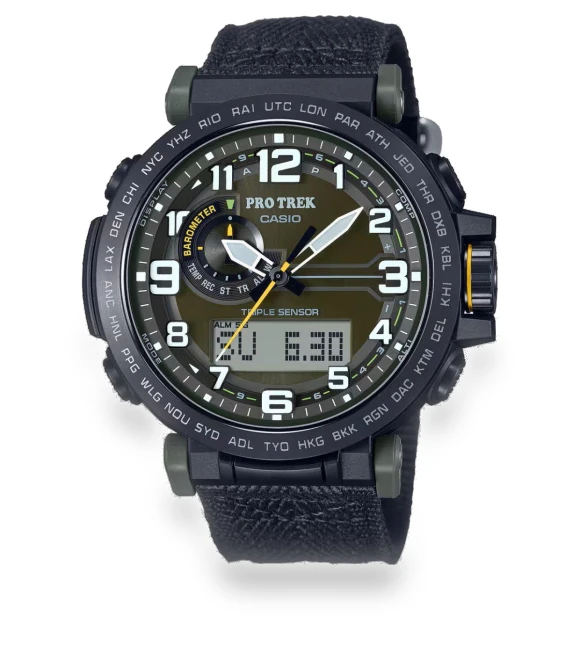 Pro Trek Series with Three Sensors, Compass for Climbing, Touch, Solar — Sport Watches, Casio