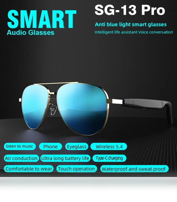 Smart Bluetooth Stereo Headset Glasses — Smart Glasses, Meiteai-Electronics