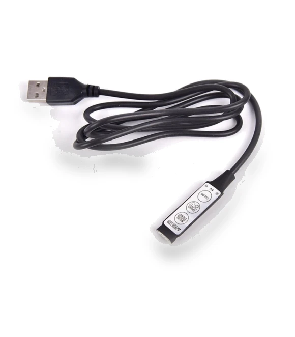 3-Key USB Mini 5V RGB LED Cable Controller Dimmer Remote — Remote Controls, JadeBamboo Chargers Warehouse