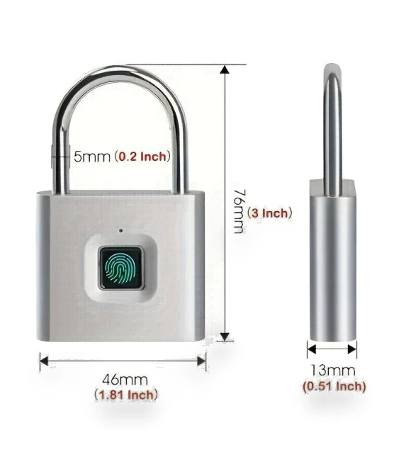 Mini Smart Fingerprint Padlock — Luggage Locks, Stone Home