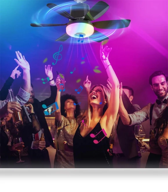 Smart Ceiling Fan with LED Light and Bluetooth — Ceiling Fans, Stone Home