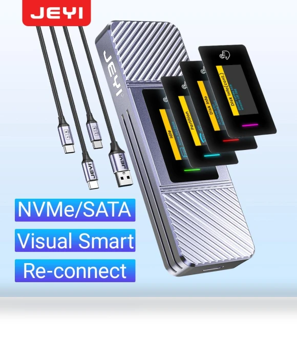 Visual Smart M.2 NVMe NGFF SSD Enclosure — Enclosures, JEYI