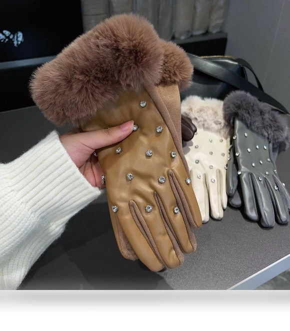 Winter Gloves with Touchscreen and Rabbit Fur — Gloves, Super Case