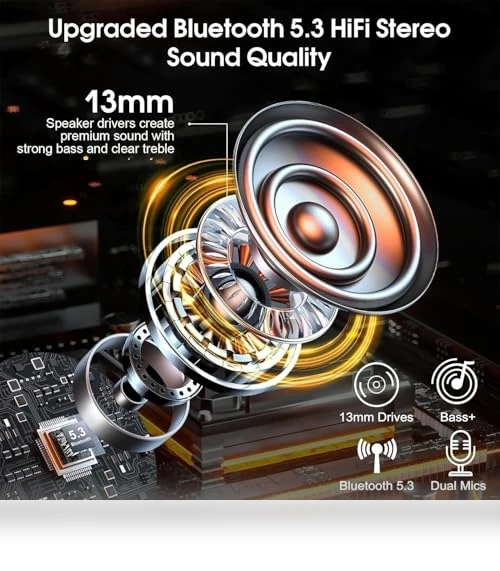 Wireless Earpiece with Dual ENC Noise Canceling Mic — Headsets, SKIUDCT