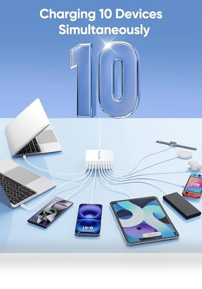 10-Port USB C Charging Station — Chargers, Roruite