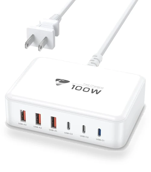 100W GaN 6 Port USB C Fast Charging Station — Chargers, CHONGZHENG (HK)CO. ,LIMITED