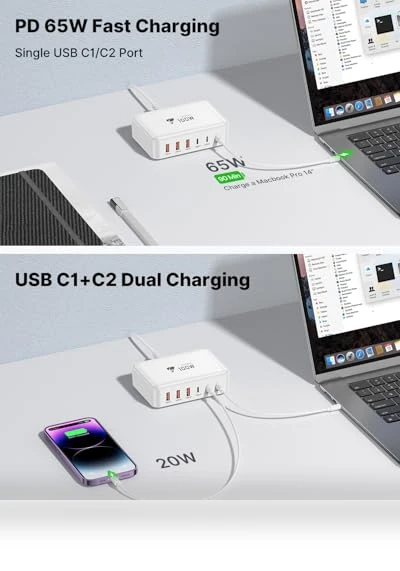 100W GaN 6 Port USB C Fast Charging Station — Chargers, CHONGZHENG (HK)CO. ,LIMITED
