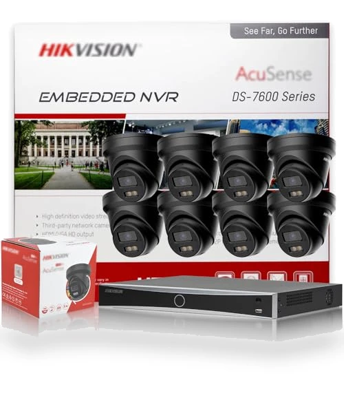 16 Channel 4K ACU-Sense PoE NVR with 8X 4MP Dual Mic IP Cameras — Complete Surveillance Systems, HIKV