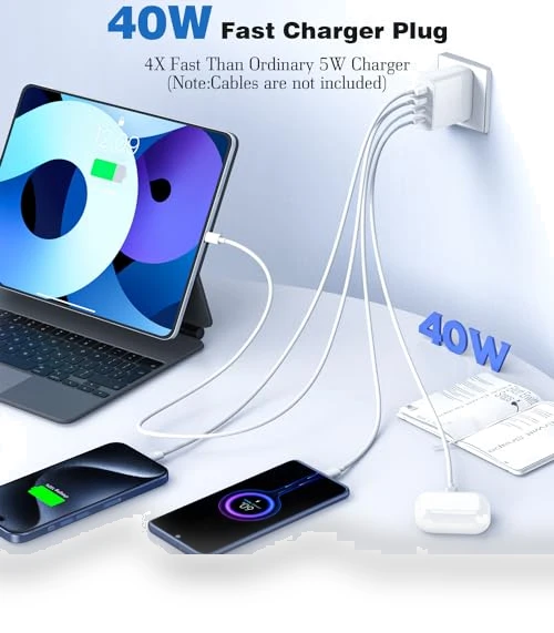 40W 2Pack 4Port USB C PD Charger Block — Chargers, Shenzhen Jiaxingyuan Technology Co., Ltd.