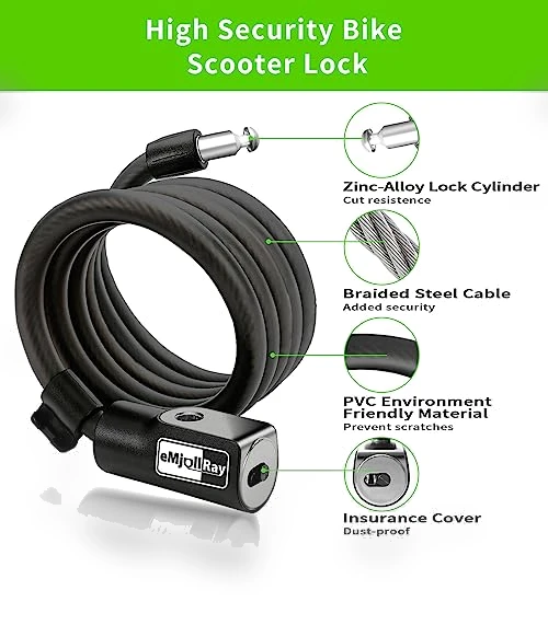 Anti Theft Cable Lock with Mounting Bracket — Cable Security, eMjollRay