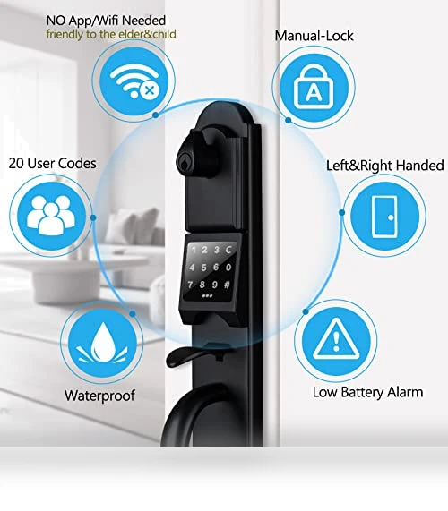 Keyless Entry Door Lock with Touchscreen — Padlocks & Hasps, HISAFE