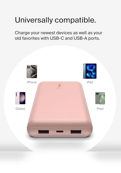 Portable Charger, USB-C Power Bank 20,000mAh — Chargers, Belkin