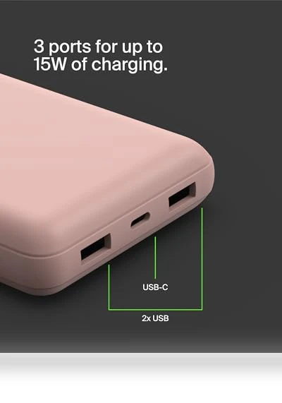 Portable Charger, USB-C Power Bank 20,000mAh — Chargers, Belkin