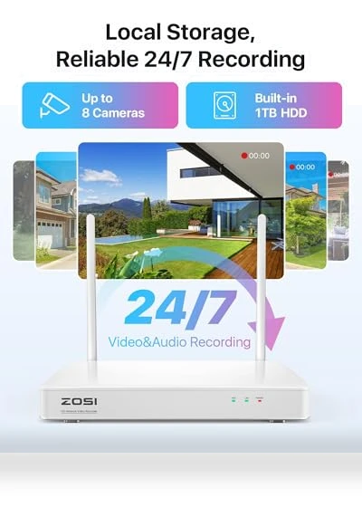 QHD WiFi Security Camera System Outdoor — Security Cameras, ZOSI
