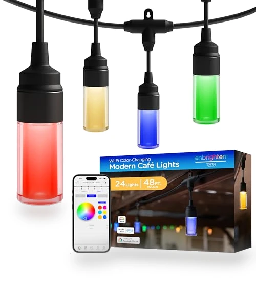 Vibe Modern Cafe Lights — String Lights, Enbrighten
