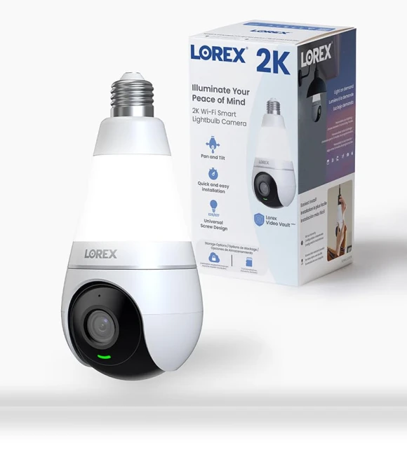 Wi-Fi Smart Lightbulb Camera — Smart Home Security, Lorex