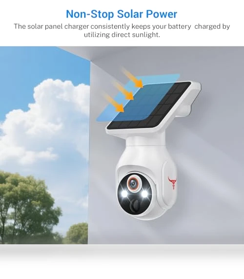 WiFi Security Camera with Solar Panel — Smart Home Security, SizzChat