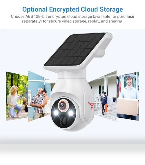 WiFi Security Camera with Solar Panel — Smart Home Security, SizzChat