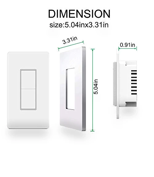 WiFi Smart Double Switch Button — Dimmer Switches, Youngzuth