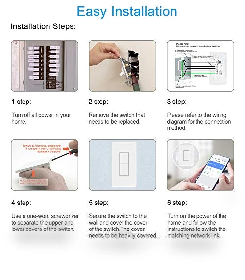WiFi Smart Double Switch Button — Dimmer Switches, Youngzuth