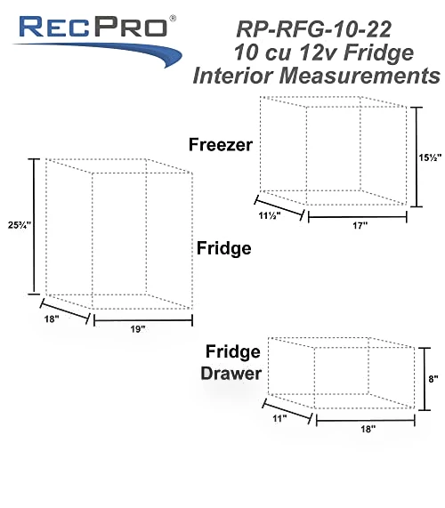 10 Cu Ft 12V RV Refrigerator — Mini Fridges, RecPro