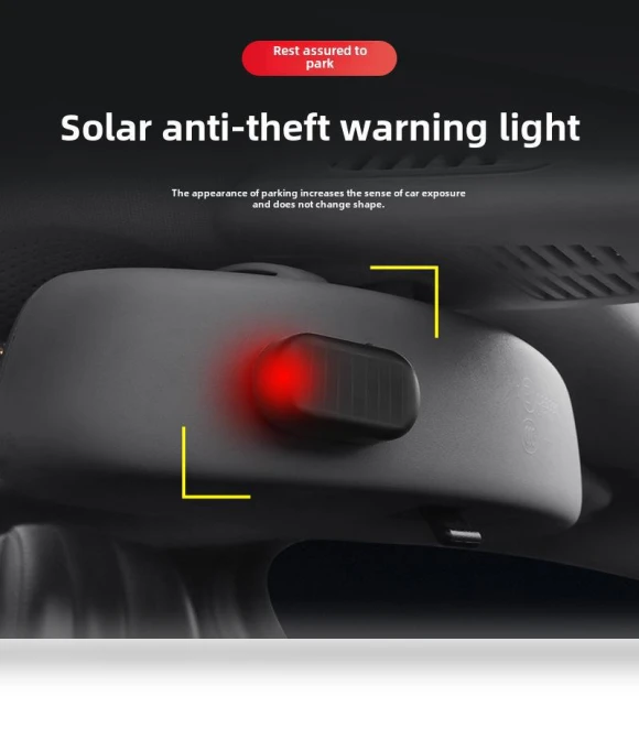 Anti-theft LED Solar-Powered Car Interior Light — Alarm Systems, AI Supermarket