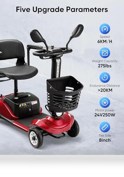 Compact 4 Wheel Mobility Scooter — Electric Self-Balancing Scooters, VERPAL