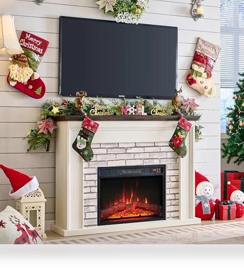 Flip Top Electric Fireplace with Mantel — Entertainment Furniture, Aitjunz