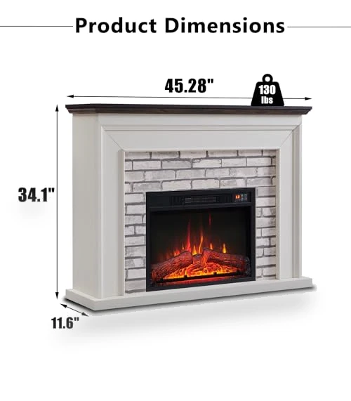 Flip Top Electric Fireplace with Mantel — Entertainment Furniture, Aitjunz