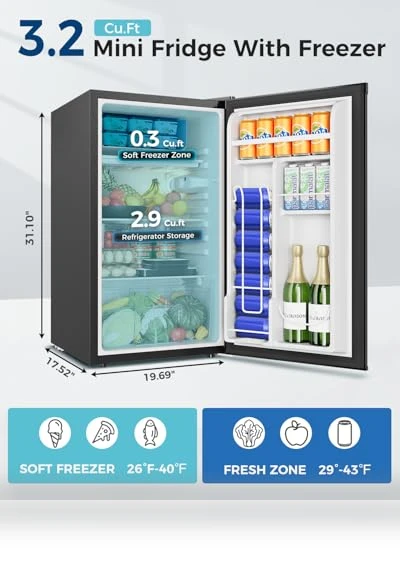 Mini Fridge with Freezer — Mini Fridges, Feelfunn