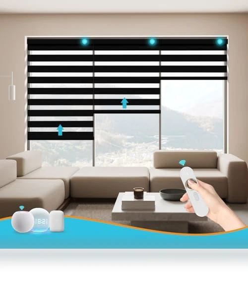 Motorized Zebra Blinds with Remote — Honeycomb, Blindify