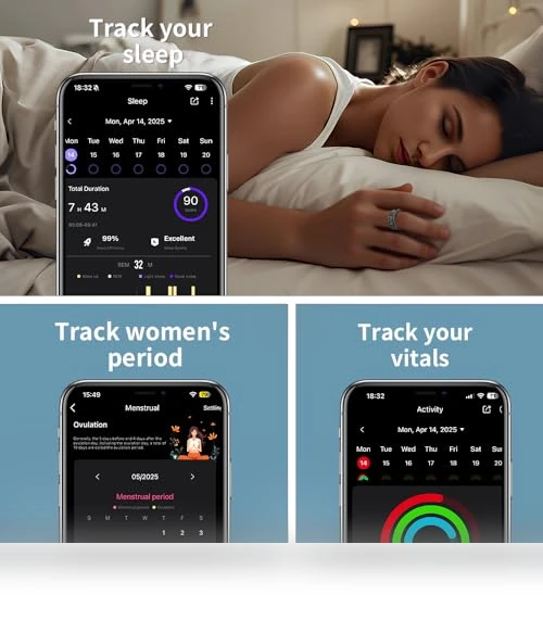 Smart Ring - Sleep Tracker with Heart Rate, Blood Oxygen, Step Counter — Wearable Accessories, UouNeaCo