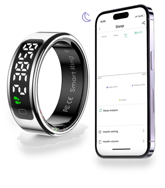 Smart Ring with Display Screen and Touch Health Manager — Smart Rings, Good Household Items