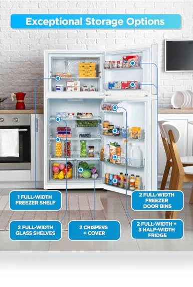 Top Mount Refrigerator with Freezer — Mini Fridges, Commercial Cool