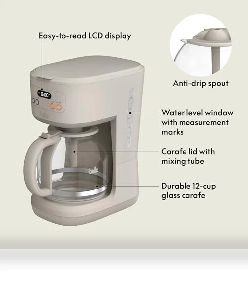 12 Cup Programmable Coffee Maker — Coffee & Espresso Combos, BELLA