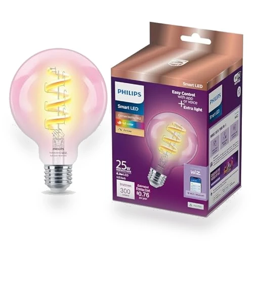 Amber and Full Color Vintage Edison LED Light Bulb — Incandescent, Philips