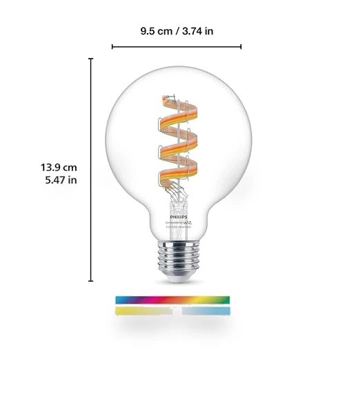 Amber and Full Color Vintage Edison LED Light Bulb — Incandescent, Philips