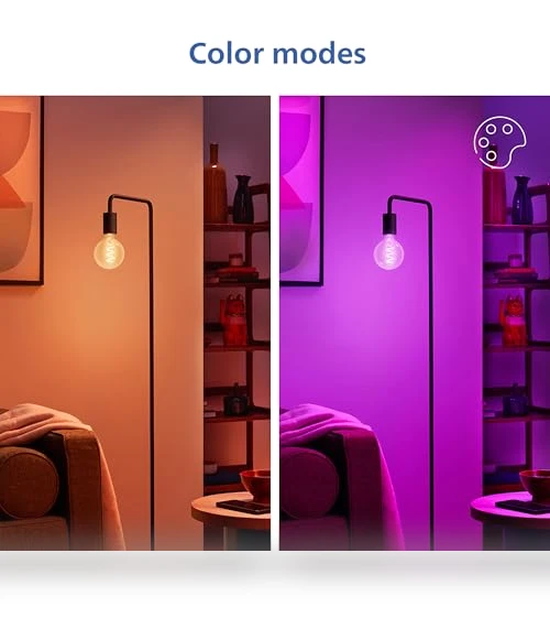 Amber and Full Color Vintage Edison LED Light Bulb — Incandescent, Philips