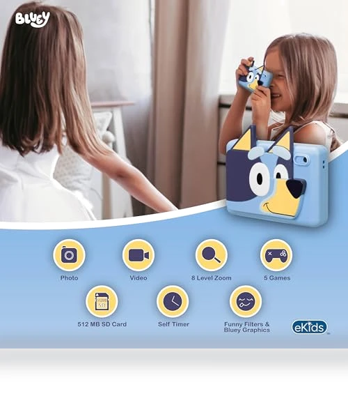 Bluey Kids Camera with SD Card — Interactive Learning Devices, eKids