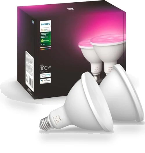 Smart 100W PAR38 LED Bulb - White and Color Ambiance Color-Changing Light — Lighting Solutions, Philips Hue