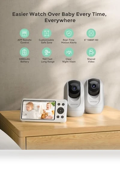 Smart WiFi Baby Monitor with 2 Cameras — Baby Monitors, Momcozy