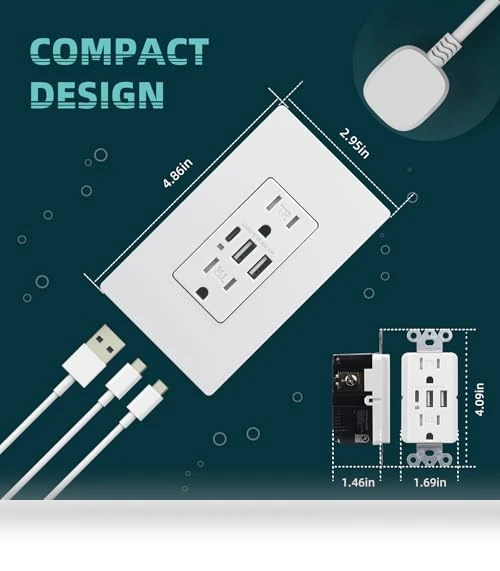 USB C Wall Outlet — Outlet Switches, TOPELER ELECTRIC INC