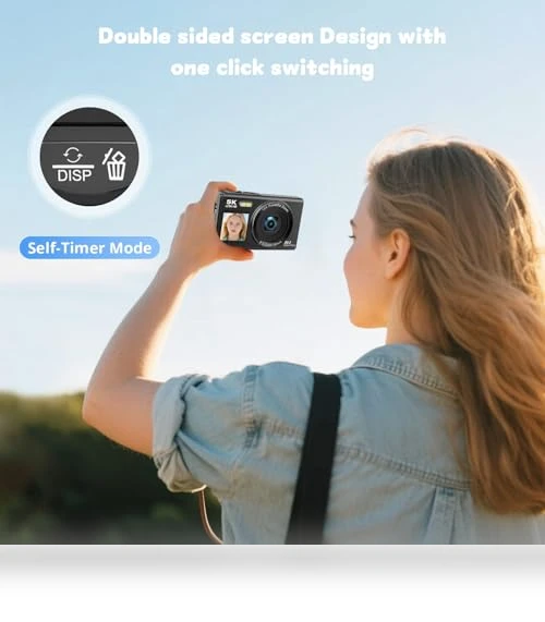 5K 80MP Digital Camera with Fill Light & 16X Zoom — Mirrorless Cameras, Saneen