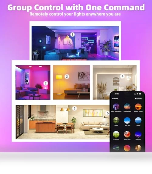 Color Changing Smart Light Bulbs — LED, Nowepai